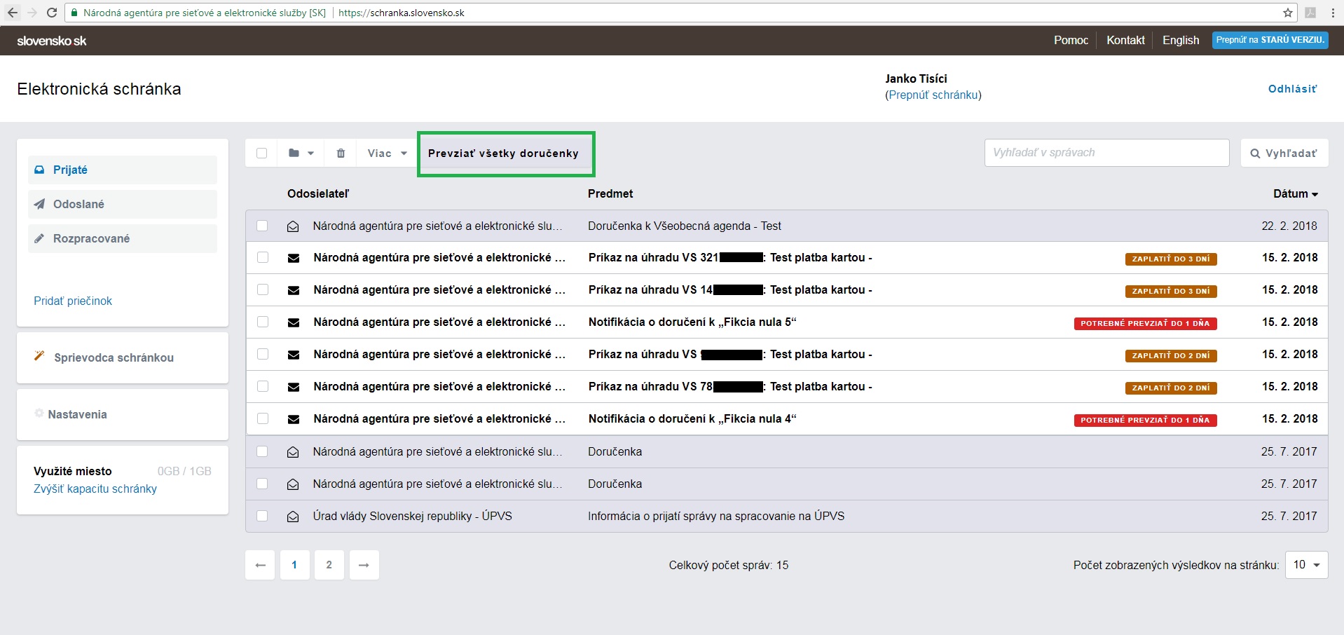 E-schránka bude opäť prehľadnejšia, pribudlo hromadné potvrdzovanie doručeniek