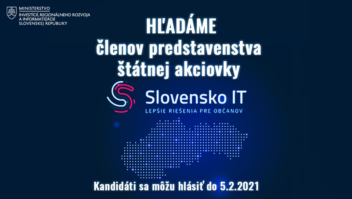 Ministerka Remišová: Pokračujeme v transparentnom obsadzovaní IT pozícií, hľadáme dvoch členov predstavenstva Slovensko IT